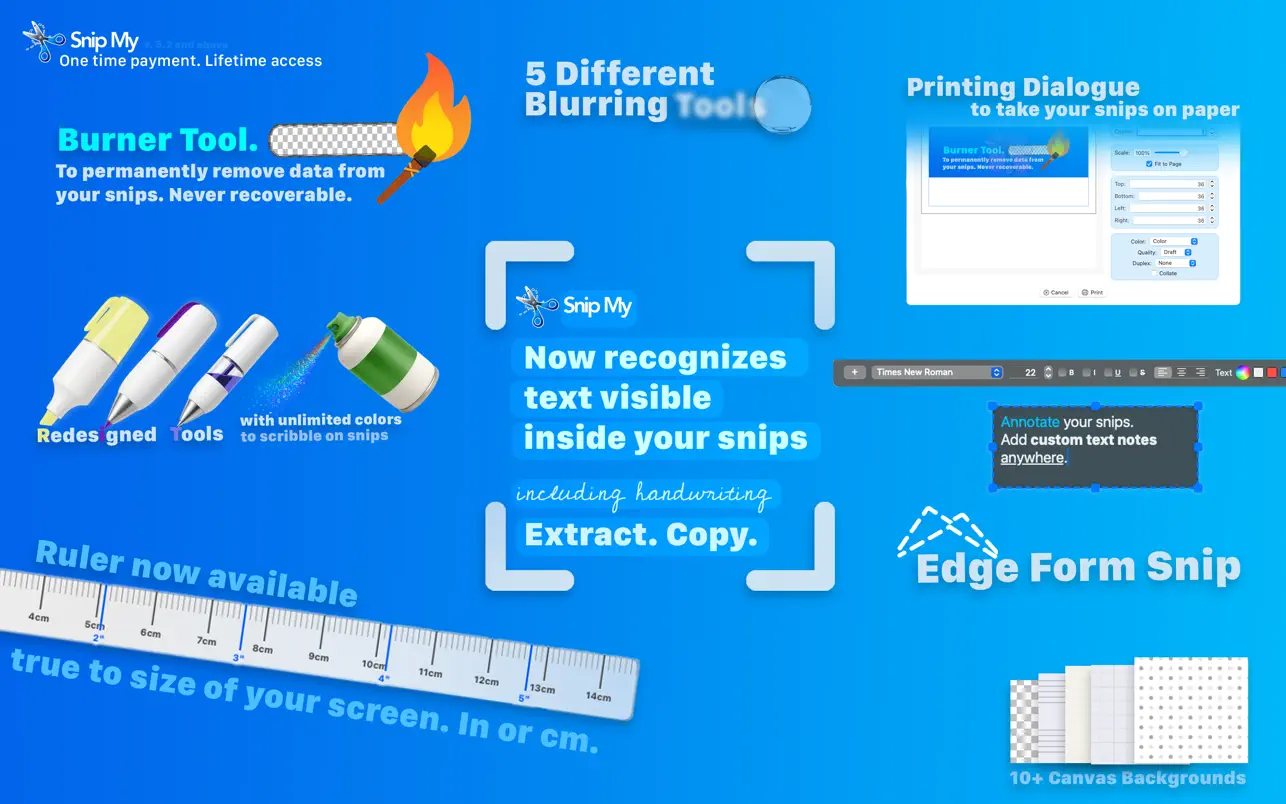 Snip My screenshot editing, redaction, OCR, and annotation tools